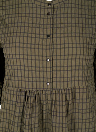 Rutete skjortetunika med 3/4-ermer, Ivy Green Check, Packshot image number 2