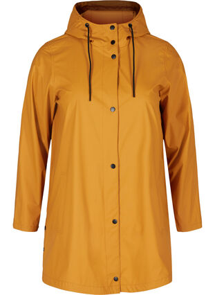 Regnjakke med hette og lommer, Spruce Yellow, Packshot image number 0