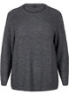Melert genser med rund hals, Dark Grey Black Mel., Packshot image number 0