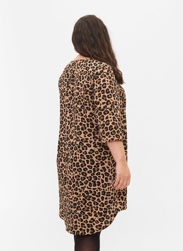 Mønstrete kjole med 3/4-ermer, Leopard, Model image number 1