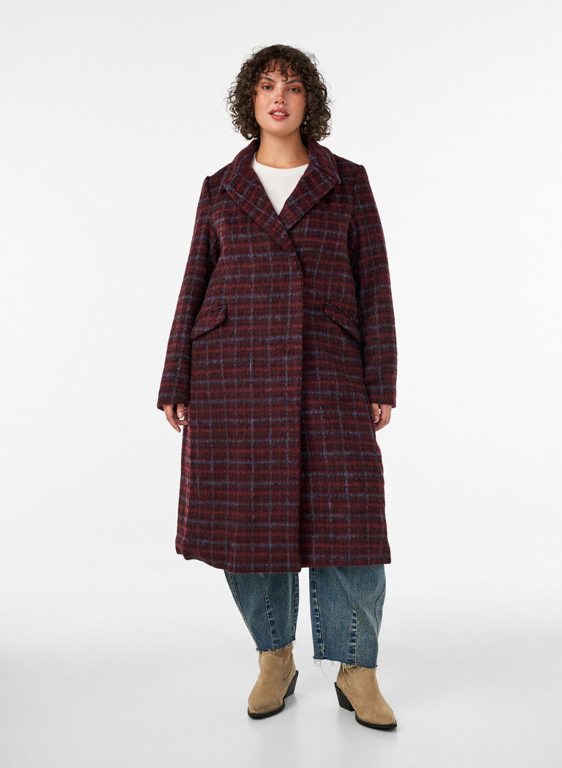 Rutete k&aring;pe med lommer, R&oslash;d, Model image number 0
