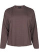 Løs jerseybluse med sømdetaljer, Brun, Packshot image number 0