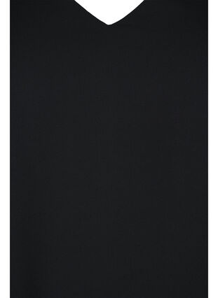 Bluse med 3/4-ermer og V-hals, Black, Packshot image number 2