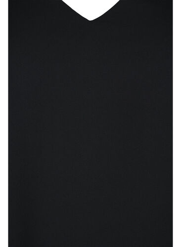 Bluse med 3/4-ermer og V-hals, Black, Packshot image number 2