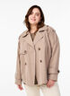 Kort trenchcoat med klassiske detaljer, Grå, Model image number 0