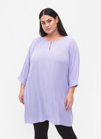 Tunika i viskose med 3/4-ermer, Lavender, Model