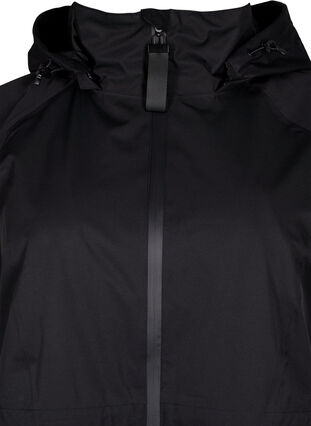 Funksjonell frakk med lommer og hette, Black, Packshot image number 2