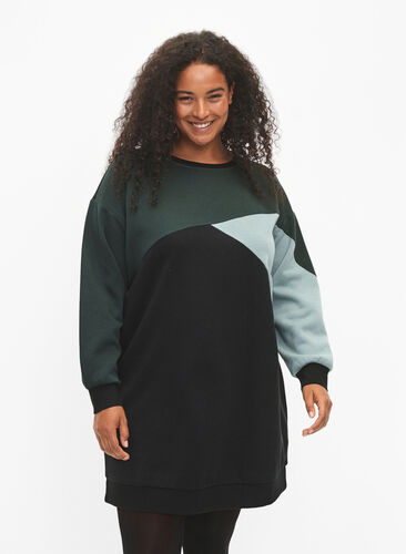 Lang hettegenser med colorblock, Scarab Color Block, Model image number 0