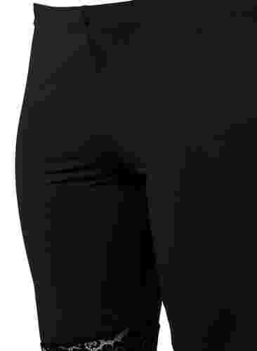 Sykkelshorts med blondekant, 2 stk., Black / Black, Packshot image number 3