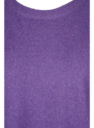 Melert strikkegenser med 3/4-ermer, Ultra Violet Mel., Packshot image number 2