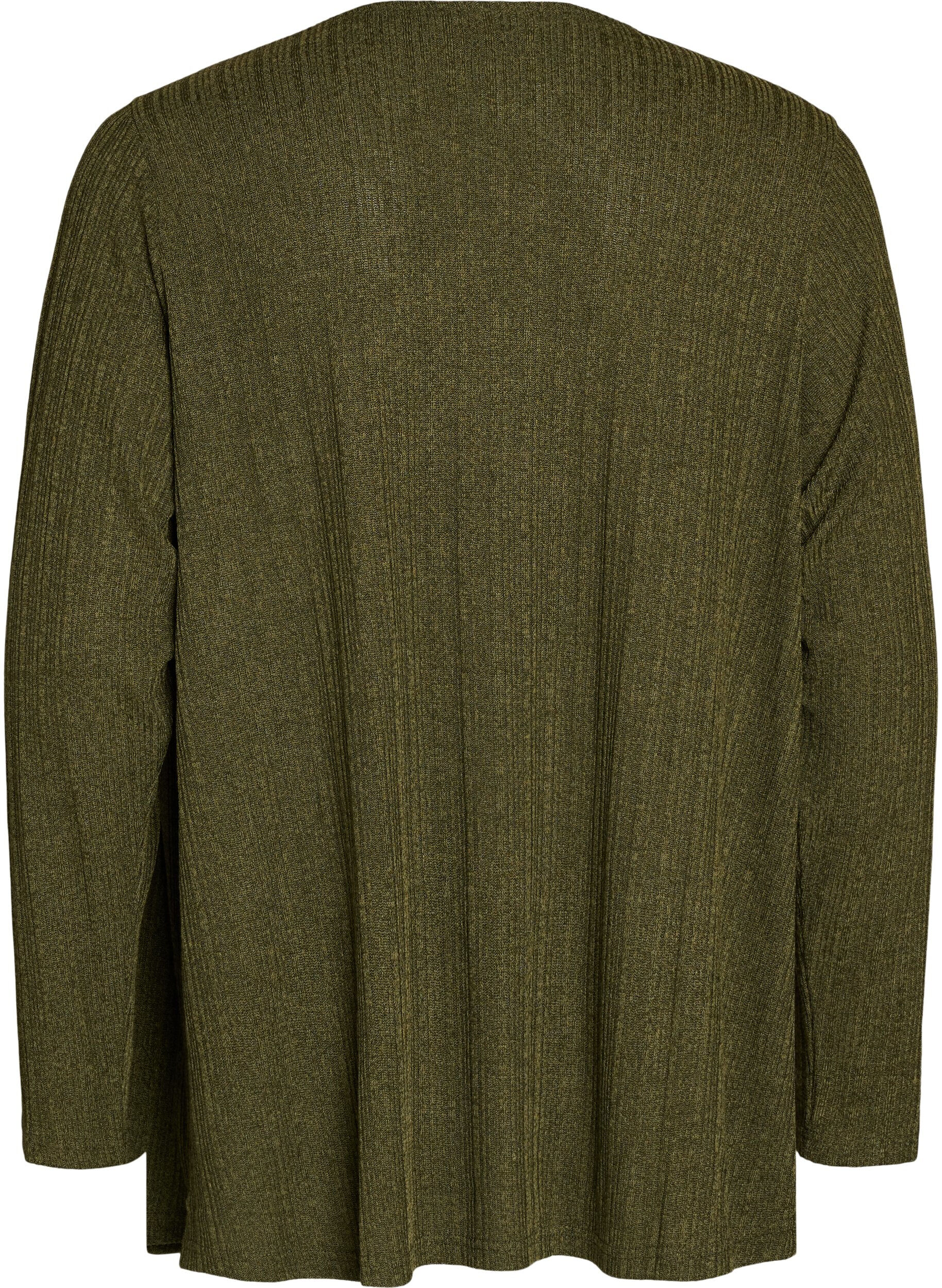 Zizzi&Aring;pen cardigan i teksturert jersey, Bl&aring;, Packshot image number 1