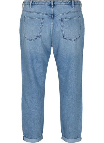 Mille mom fit jeans med colorblock, Blue Denim Comb, Packshot image number 1