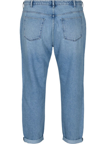 Mille mom fit jeans med colorblock, Blue Denim Comb, Packshot image number 1