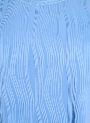 Zizzi Bluse med korte ermer og bølget tekstur, Blå, Packshot image number 2