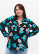 Langermet viskosebluse med print, Blue AOP, Model image number 2