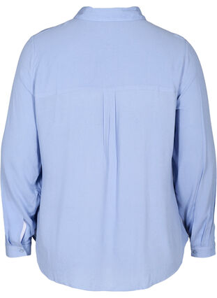 Viskoseskjorte med lommer på brystet, Blue Heron, Packshot image number 1