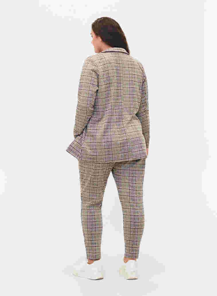 Cropped Maddison bukser med rutete mønster, Brown Check, Model