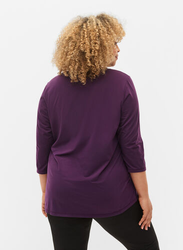 Treningsgenser med 3/4-ermer, Purple Pennant, Model image number 1