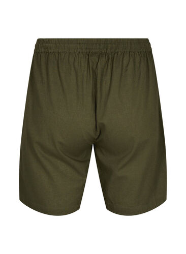 Løse shorts i bomullsmiks med lin, Forest Night, Packshot image number 1