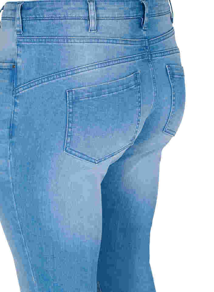 Ripped Emily jeans med normal høyde i livet, Blue denim, Packshot image number 3