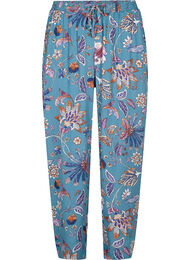 Loose fit viskosebukser med lommer, Smoke Blue Paisley