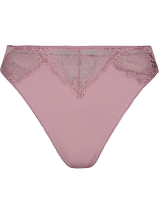 Zizzi Mikrofiberstring med blonder, Rosa, Packshot image number 0