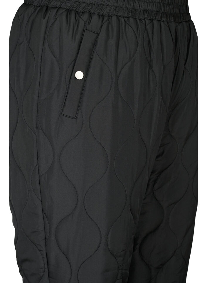 Quilted termobukser, Black, Packshot image number 2