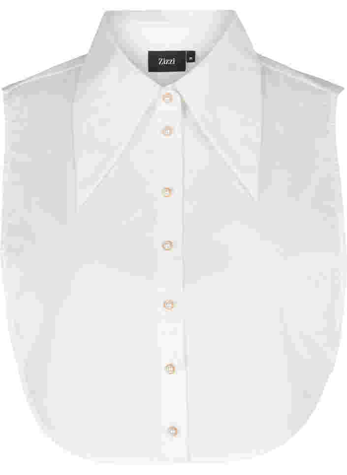 Skjortekrage med perleknapper, Bright White, Packshot image number 0