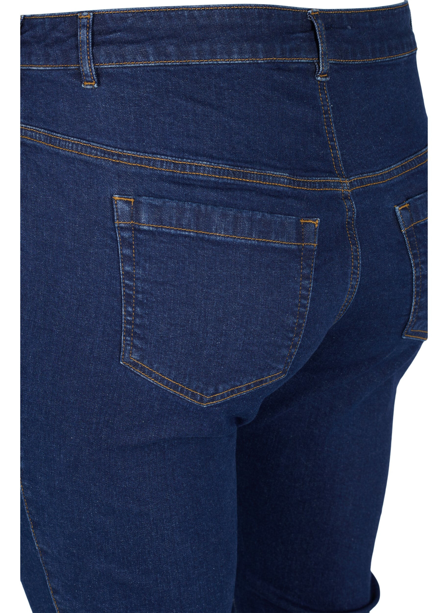 Zizzi Ellen bootcut jeans med h&oslash;yt liv, Bl&aring;, Packshot image number 3