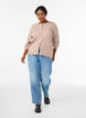 Cardigan med runde knapper, Beige, Model image number 1