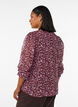 Bluse med blomstertrykk og glittertr&aring;d, R&oslash;d, Model image number 2