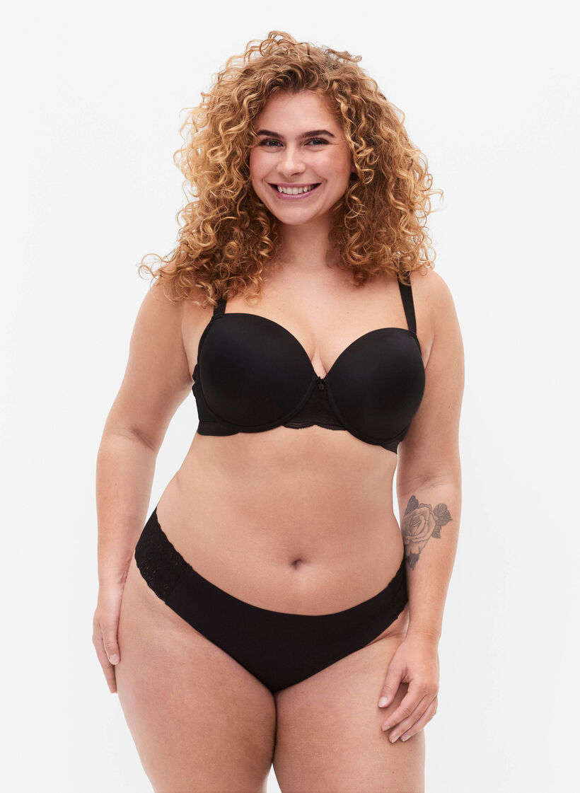 2-pakning Brazilian-truser med normal midje, Svart, Model image number 0