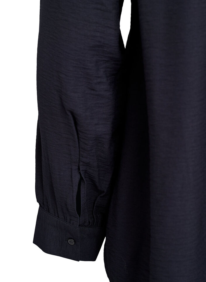 Viskoseskjorte med A-linjeform, Svart, Packshot image number 3