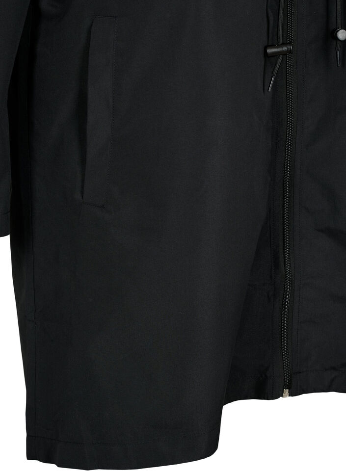FLASH - Vannavvisende parkas med hette, Black, Packshot image number 3