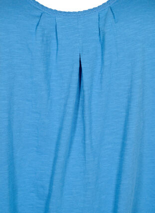 Bomullstopp med blondekant, Ultramarine, Packshot image number 2