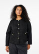 Boucle-jakke med lommer og dekorative knapper, Black, Model image number 0