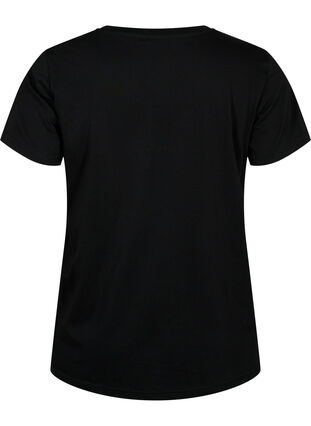 Trenings-t-skjorte med trykk, Black w. Let's Go, Packshot image number 1