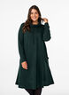 Jerseykjole med høy hals og lommer, Grønn, Model image number 0