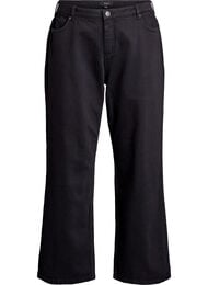 Jeans med vide ben og h&oslash;y midje, Svart
