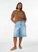 Bomulls T-skjorte med trykk, Brun, Model image number 1
