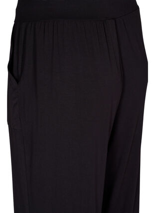 Treningsbukser i viskose med lommer, Black, Packshot image number 3