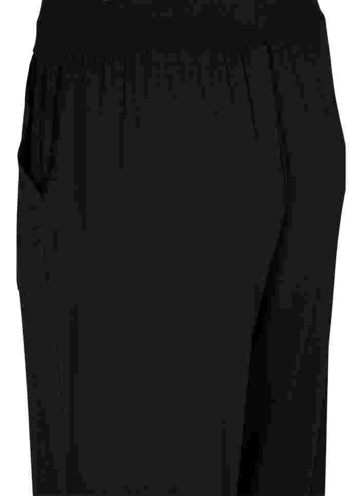 Treningsbukser i viskose med lommer, Black, Packshot image number 3