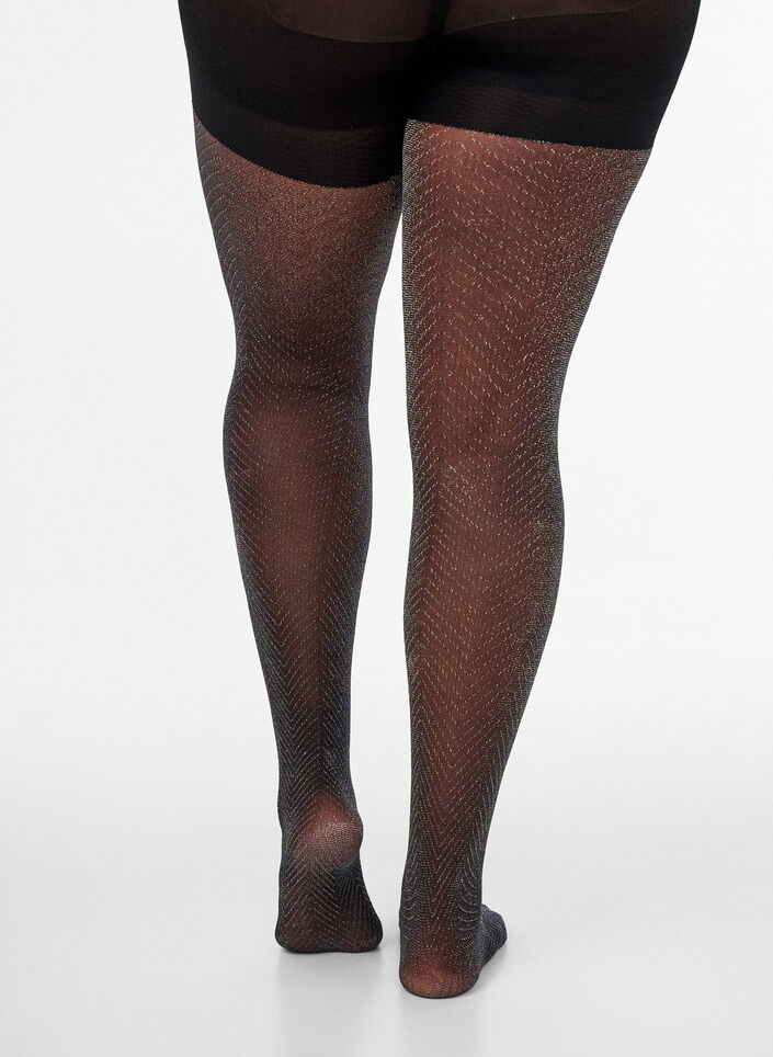 30 denier push-up str&oslash;mpebukser med glitter, Svart, Packshot image number 1