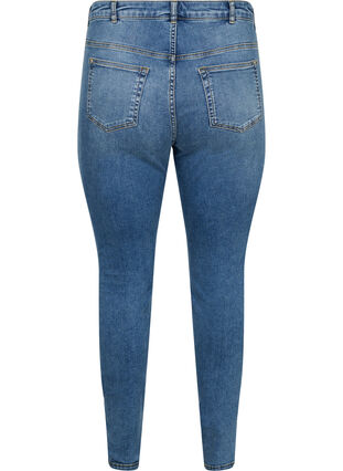 Super slim Amy jeans i en bomullsmiks, Blue denim, Packshot image number 1