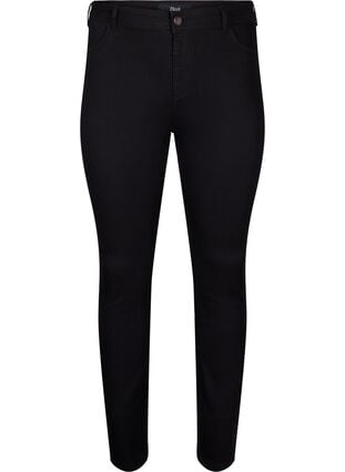 Zizzi Super slim Amy jeans med høyt liv, Svart, Packshot image number 0