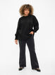 Bluse med volanger og broderi anglaise, Black, Model image number 2