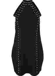 Halterneck kjole med perler, Black w. Beads