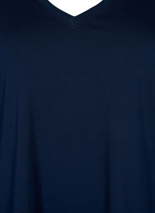 Bomulls T-skjorte med V-hals, Navy Blazer, Packshot image number 2