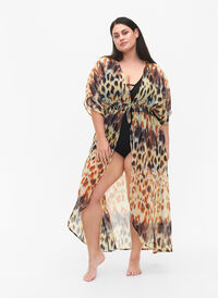 Strandkimono med mønster, Abstract Leopard, Model