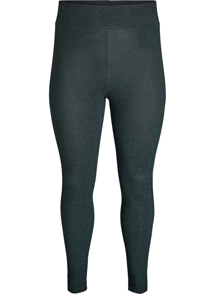 Glittermønstrede leggings, Grønn, Packshot image number 0